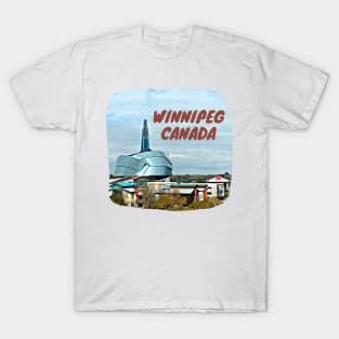 Winnipeg Canada Human Rights Museum Painting T-Shirt